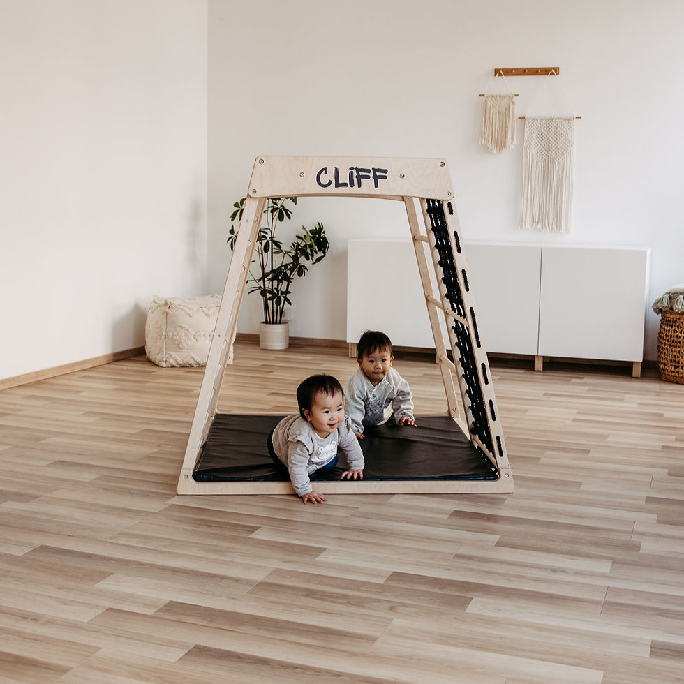 CLIFF Pro Holzspielgerät mit Kind in Bewegung