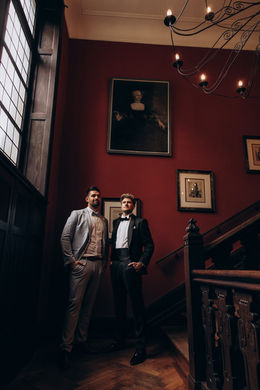 Hochzeitsfotograf Schloss Eldingen : Bräutigam und sein Trauzeuge