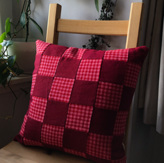 17" Linen Patchwork Pillow Cover