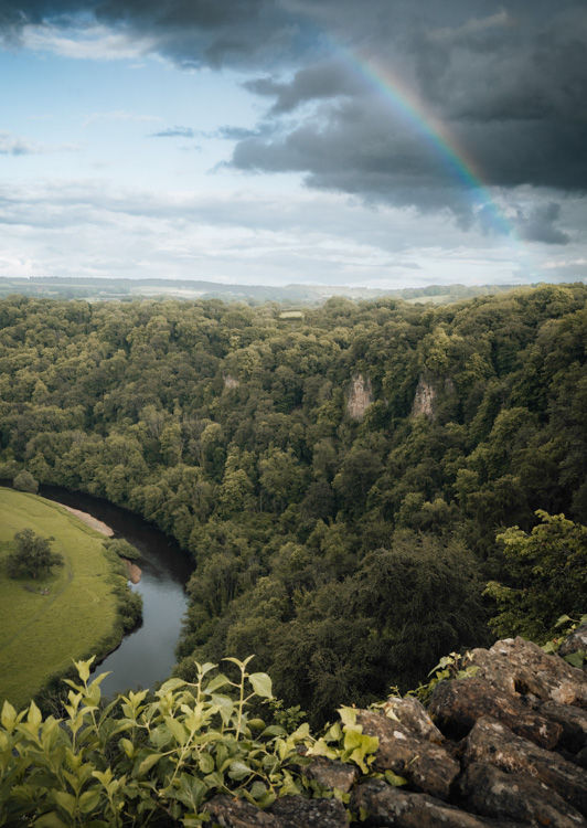 Rainbow overlooking the eastern view of the Wye Valley.