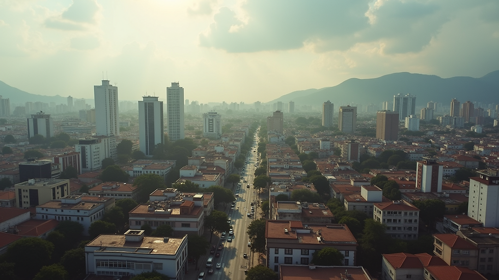 High angle view of the cityscape in San Salvador