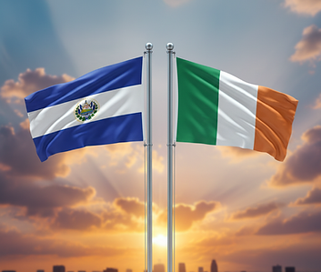 An illustration of the Salvadoran and Ivorian flags, representing the e-visa requirements for citizens of Ivory Coast.
