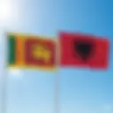 An illustration of the Albanian and Sri Lankan flags, representing the e-visa requirements for citizens of Sri Lanka.