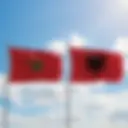 An illustration of the Albanian and Moroccan flags, representing the e-visa requirements for citizens of Morocco.