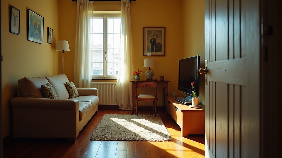 Eye-level view of a cozy apartment in San Salvador
