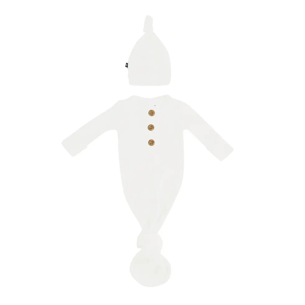 Thumbnail: Ribbed Knotted Gown with Hat Set