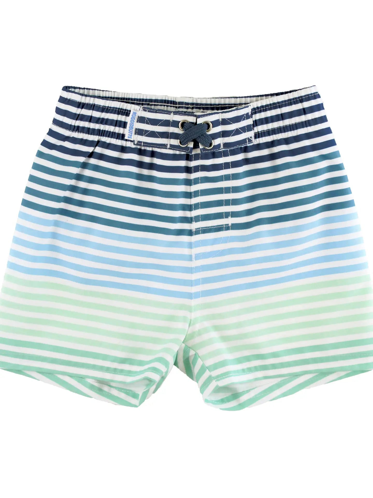 RuffleButts - Coastal Stripes Swim Trunks