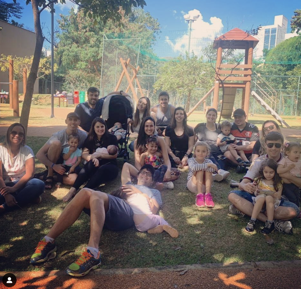 Cell with kids at the playground
