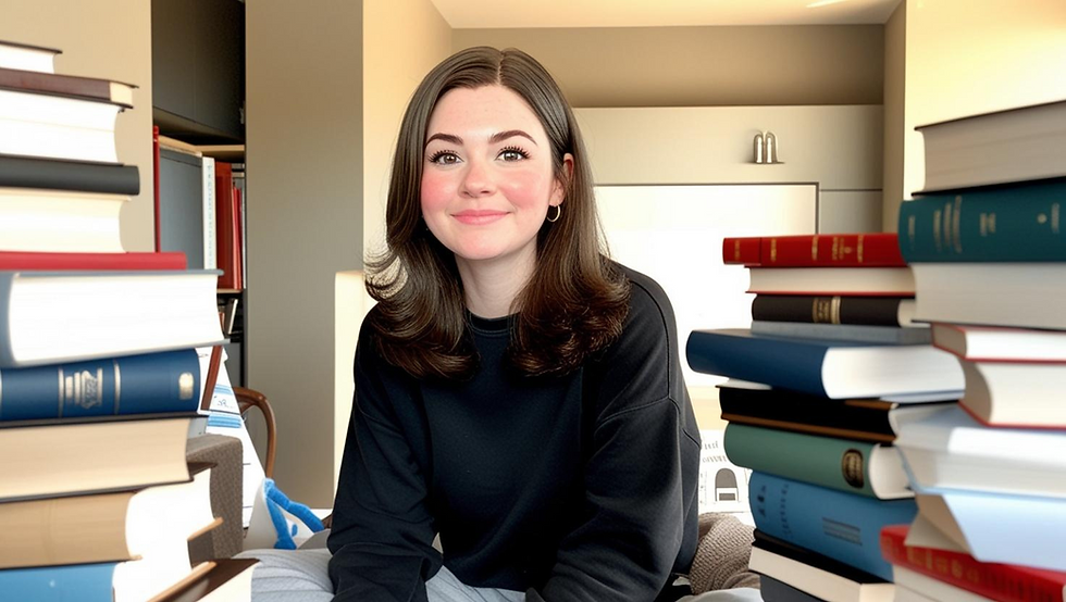 This is apparently what AI thinks I look like surrounded by books