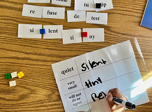 Student practicing syllabication