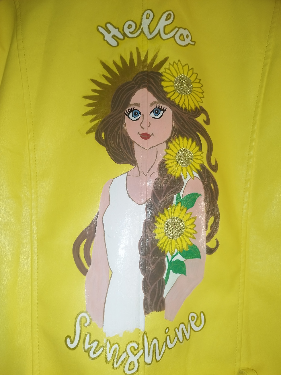 Thumbnail: Sunshine Sunflower Jacket Size 14-16 UK Womens