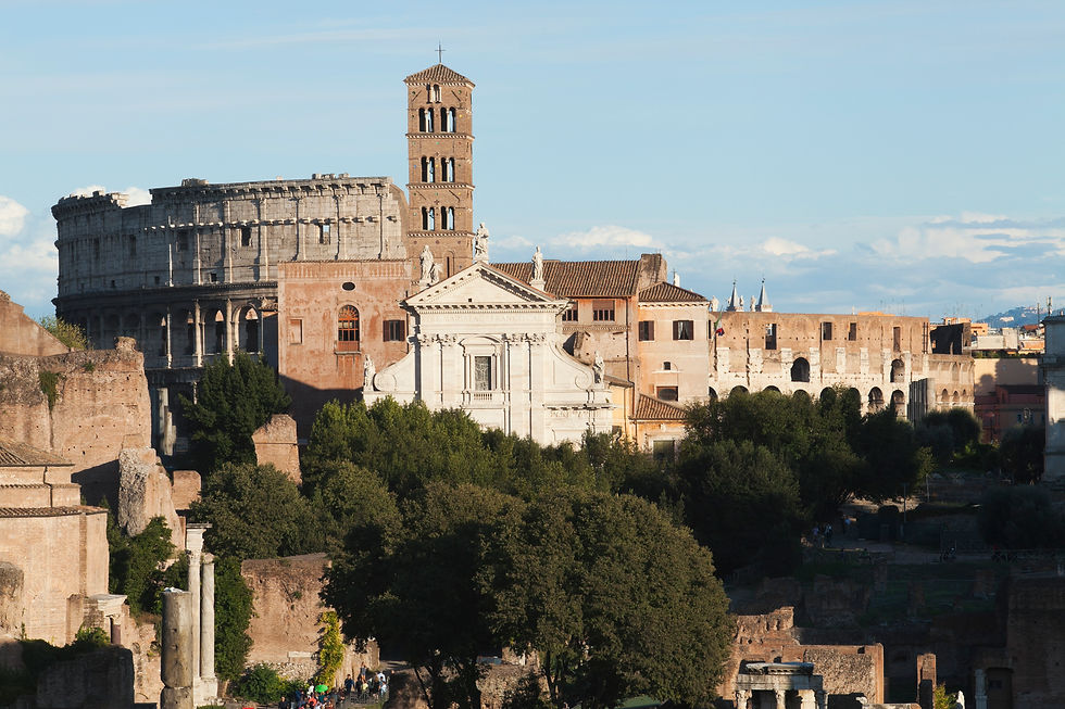 Ruins of building at roman forum, rome,