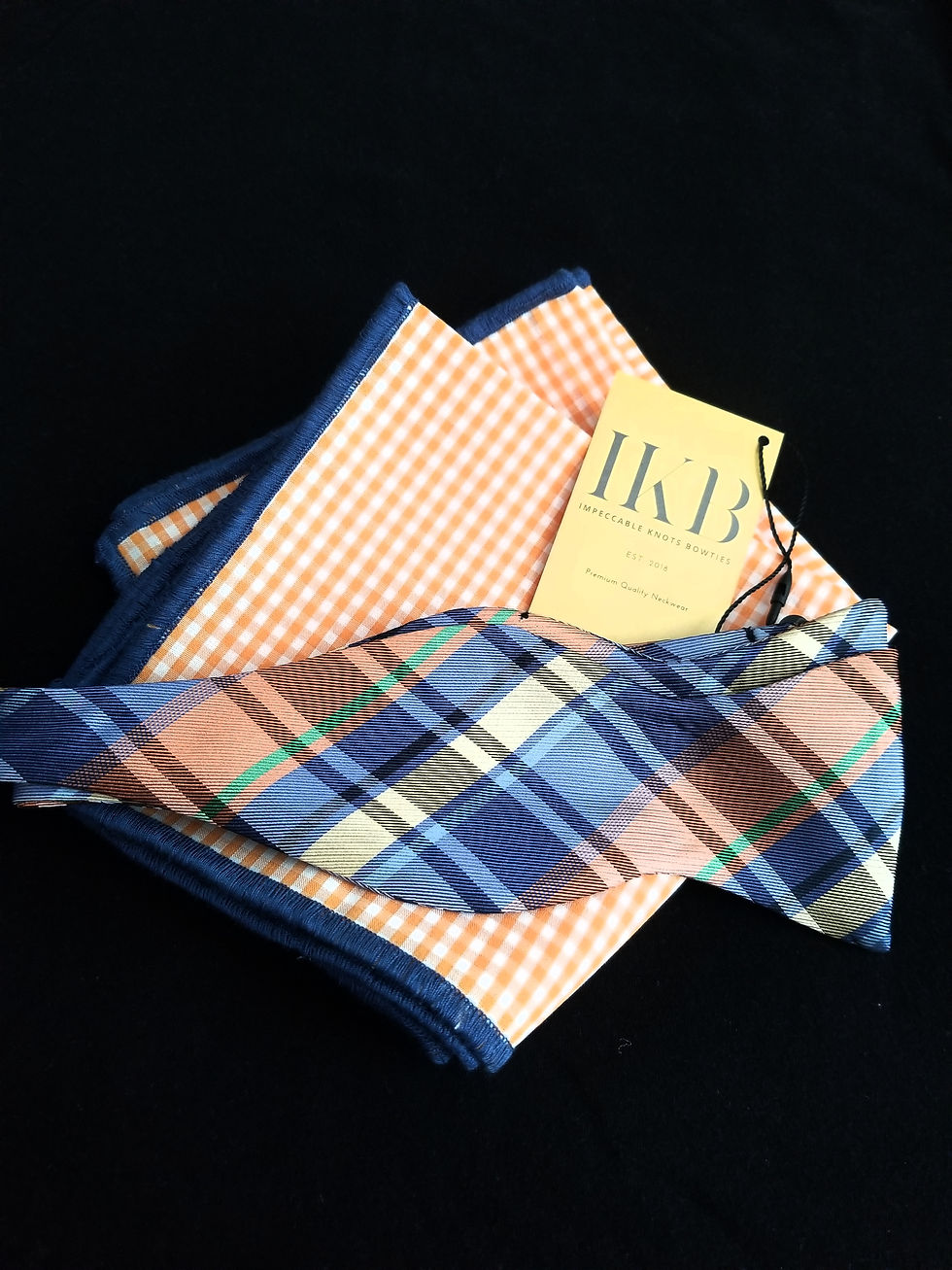 Orange Gingham Pocket Square (Only)