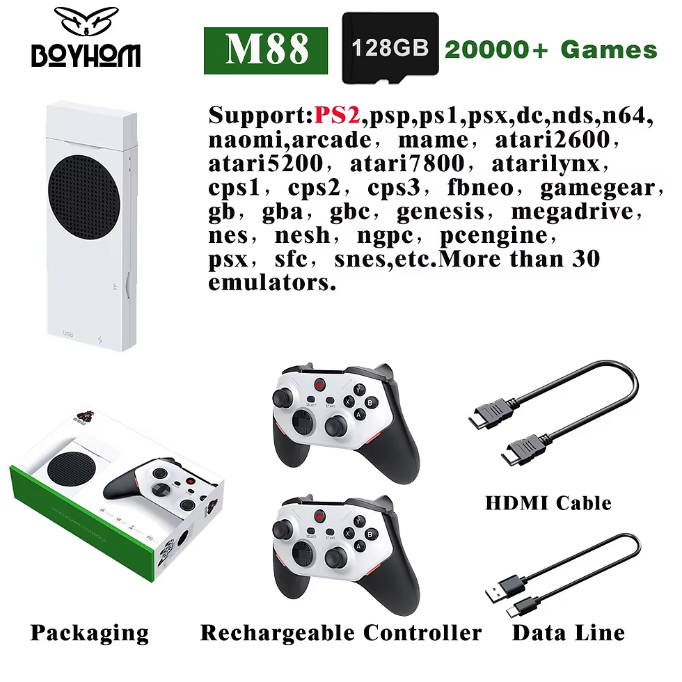 Miniatura: BOYHOM M88 4K Console ARMMali-G52GPU Game Stick Retro Video Game Wireless Gamepa
