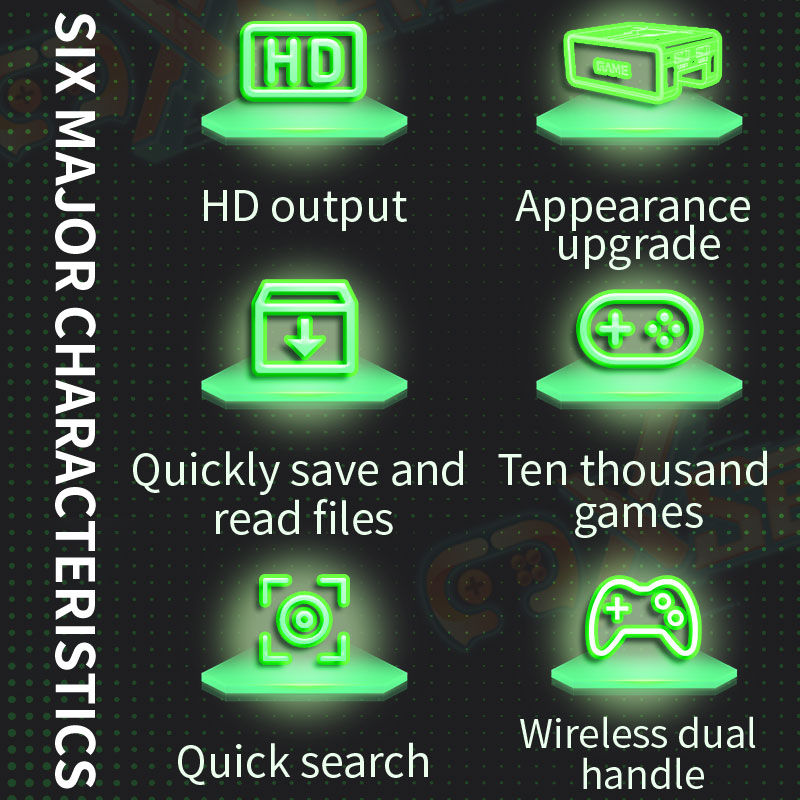Miniatura: Coopreme X7 Y7 Updated Super TV Game Box HD Output Joystick Dual Controller Figh
