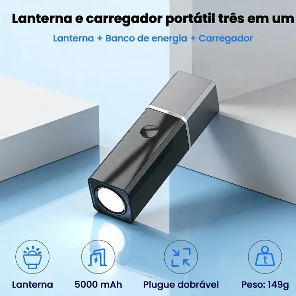 Miniatura: Portable Charger With Flashlight 5000mAh