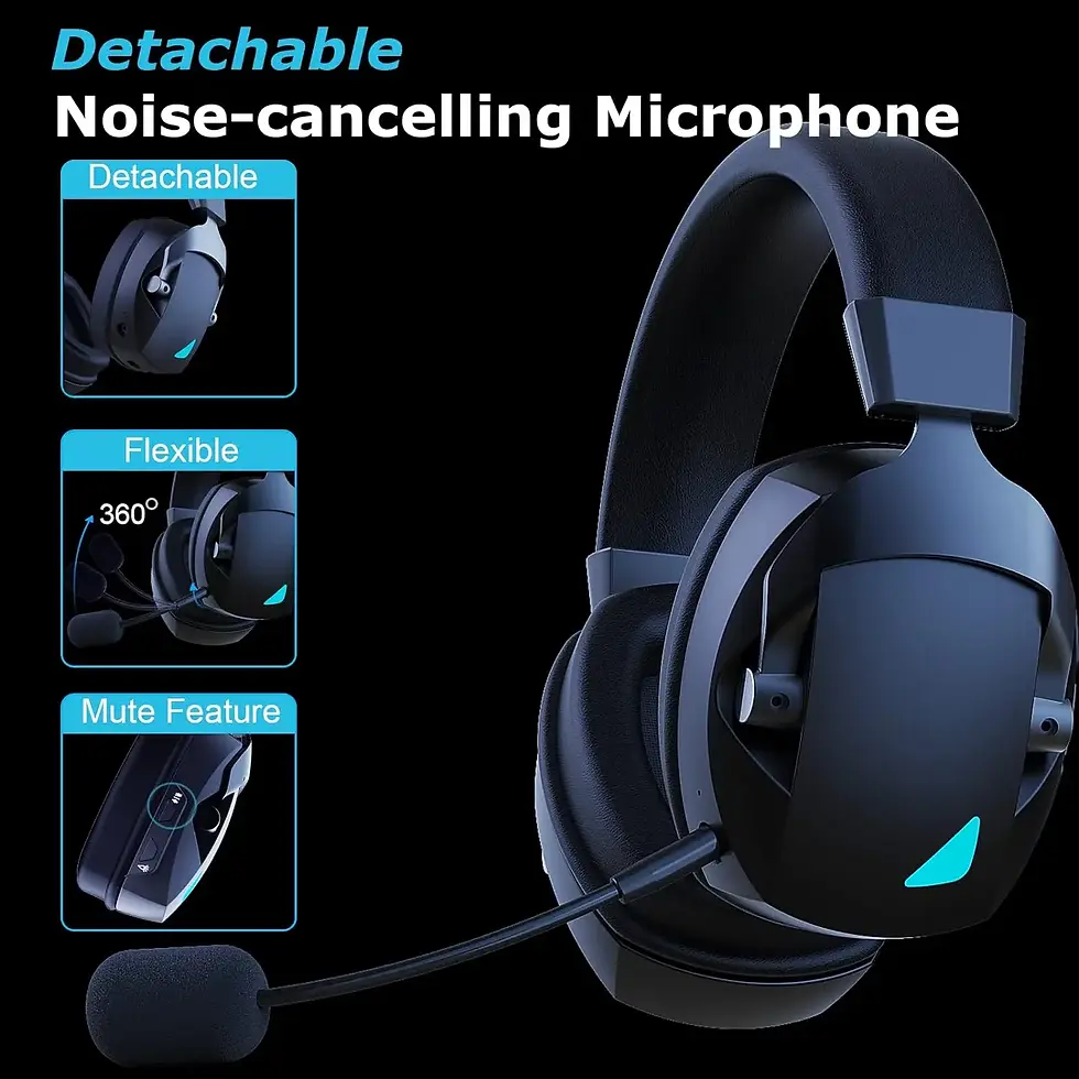 Miniatura: Gaming Headset With Detachable Noise Cancelling Microphone,2.4G Bluetooth-Usb