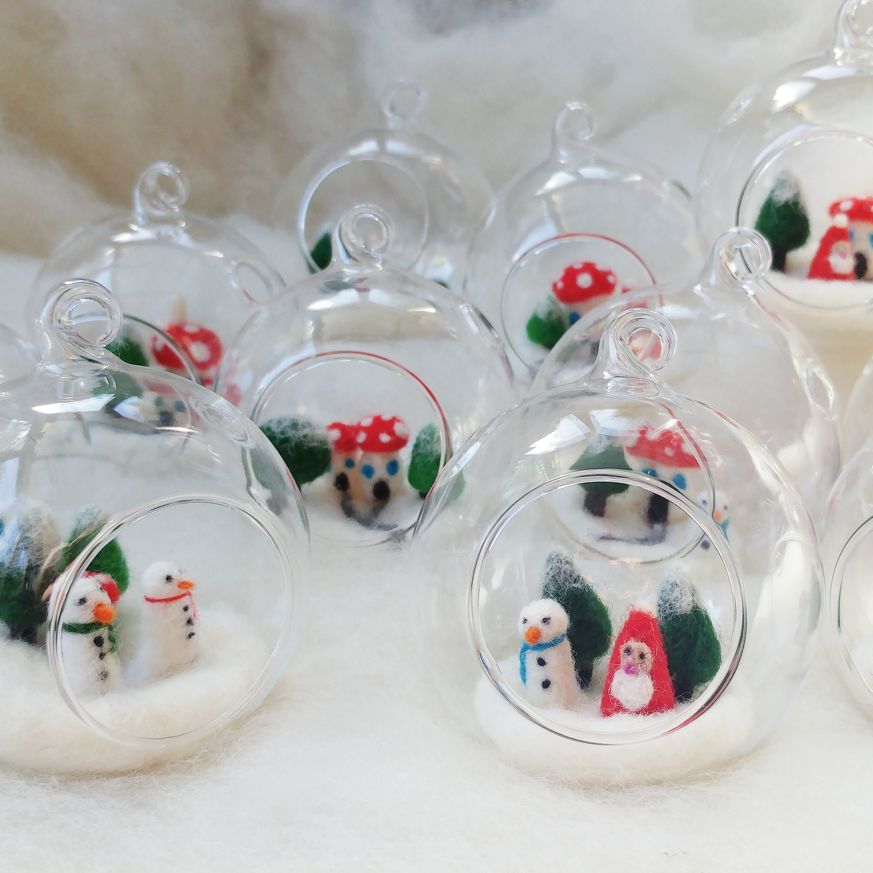 Felt Toadstool House Christmas Scene