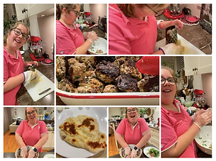 Helping mum make Greek meatballs and homemade pita From Anna polyviou recipe.