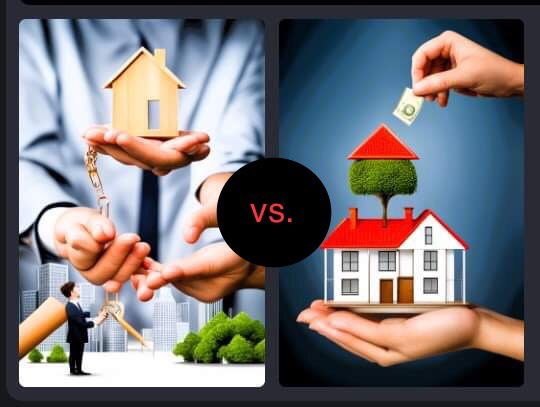 Photo comparing bank savings versus real estate property investment.