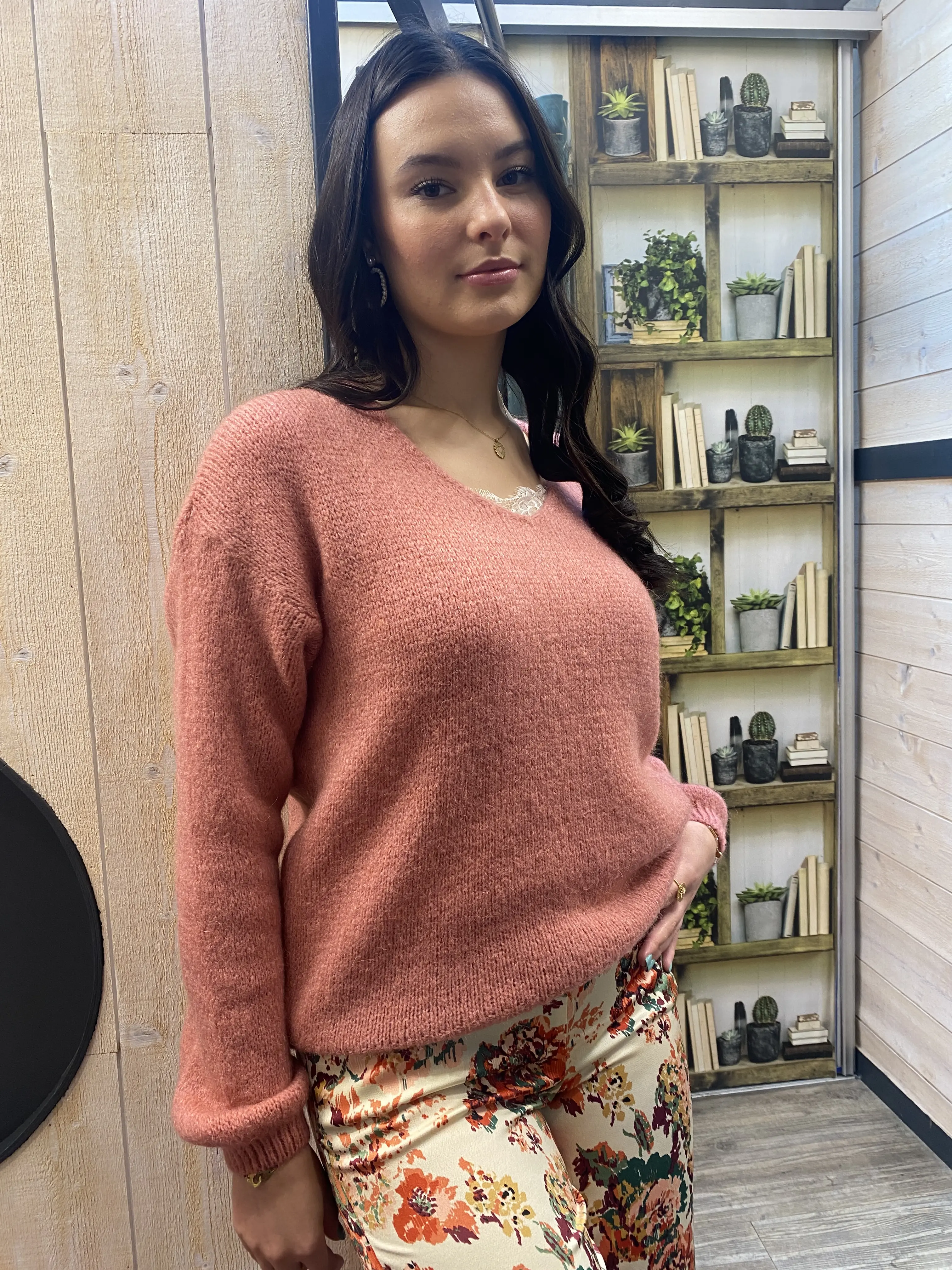 Pull en maille Isia rose foncé