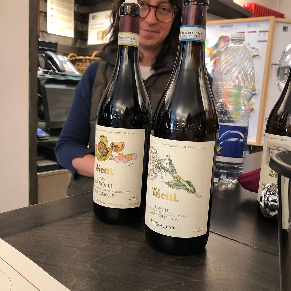 Langhe Perbacco and Barolo Castiglione wine tasting at Vietti winery in Castiglione Falleto Barolo DOCG zone.