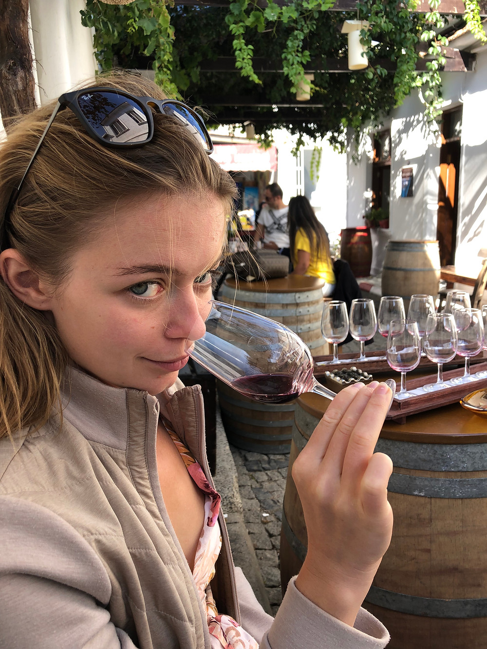 Wine tasting on Bozcaada island in Turkey at Talay winery wine bar