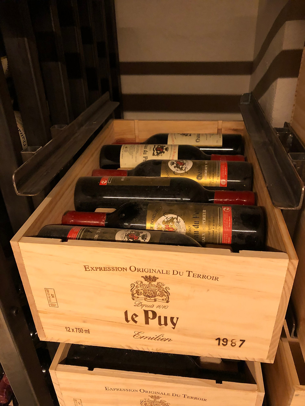 Chateau Le Puy biodynamic and natural wines in Bordeaux Cotes de Francs on a wine cellar visit during a wine study trip