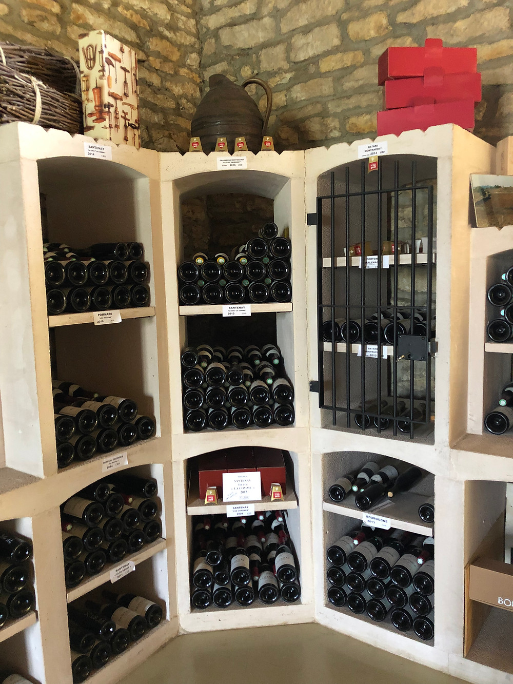 at the wine cellar of Domaine Louis Lequin in Santenay tasting their wines from all Cote de Beaune