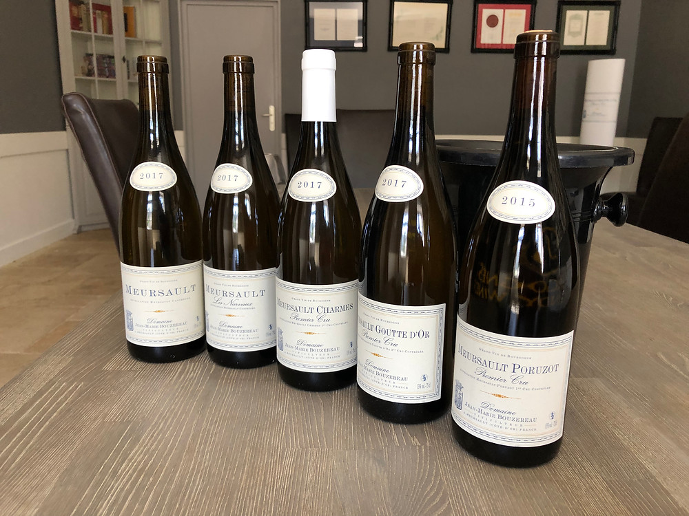 Meursault wine tasting in Burgundy at Domaine Jean Marie Bouzereau during a wine study trip to Burgundy