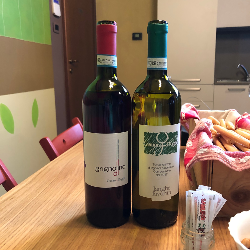 Grignolino and Langhe Favorita wine tasting at Gianni Doglia during a winery visit and wine tour in Piemonte