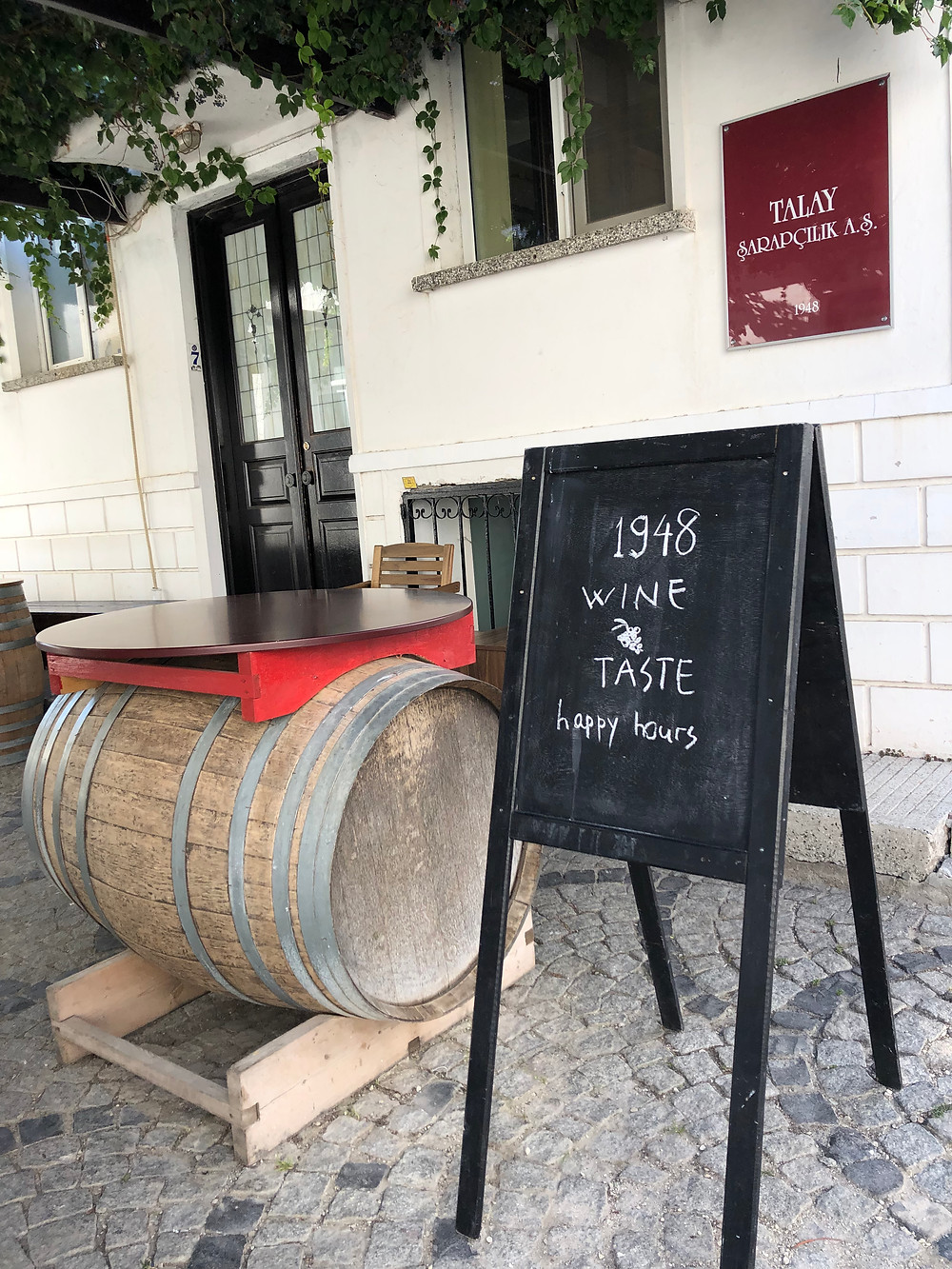 wine tasting at wine bar at Talay Wine House on Bozcaada Island in Turkey