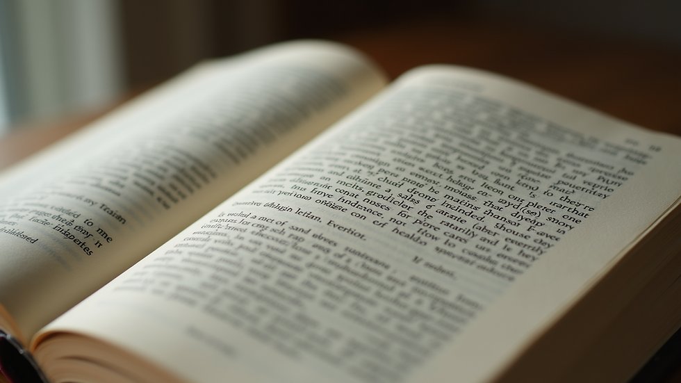 Close-up view of an open book with healing concepts