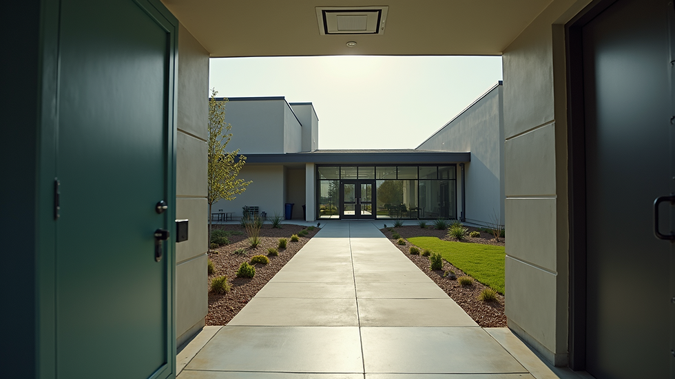 High angle view of a mental health clinic entrance in Marriottsville