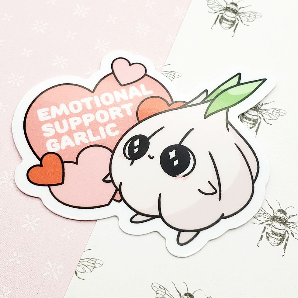 Thumbnail: Emotional Support Garlic Vinyl Sticker