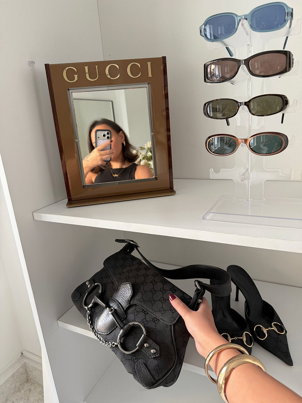 Thumbnail: Gucci GG Canvas Horsebit Chain Shoulder Bag