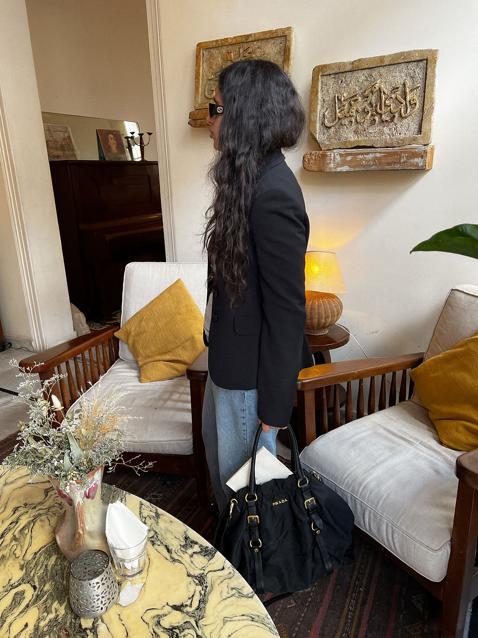 Thumbnail: Prada Nylon / Leather Large Bag