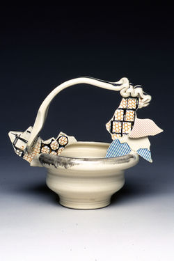 White and pastel basket