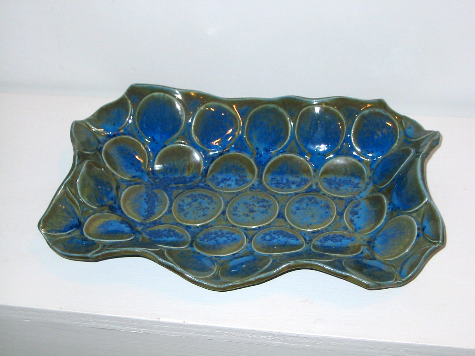 Bronze blue wavy platter