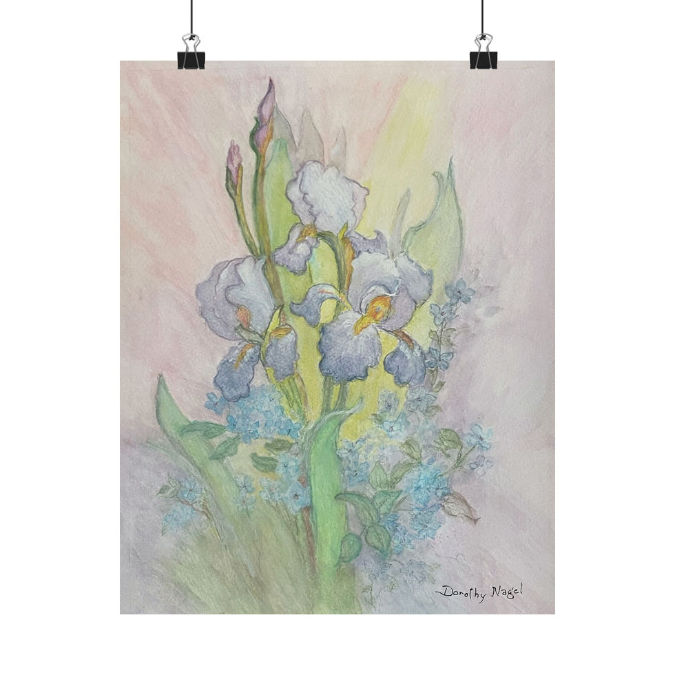 Iris and Forget-Me-Nots