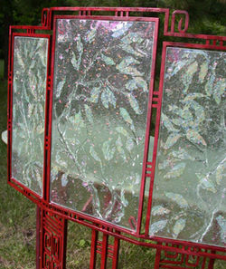 Detail - irredescent glass panels