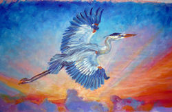 Great Blue Heron - acrylic on canvas