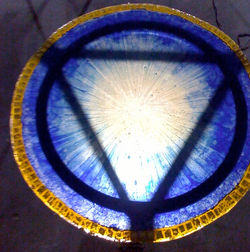 Baptismal font disc-backlit