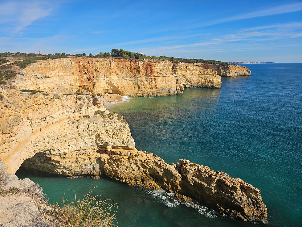 view of rock formations along the seven hanging valleys trail in portugal