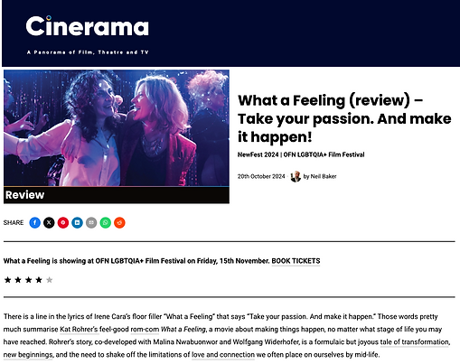 Cinerama Film: Review of What A Feeling at OFN