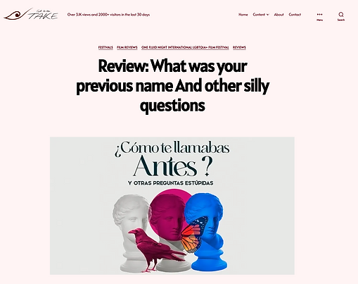 Cut to take: Review What was your previous name And other silly questions
