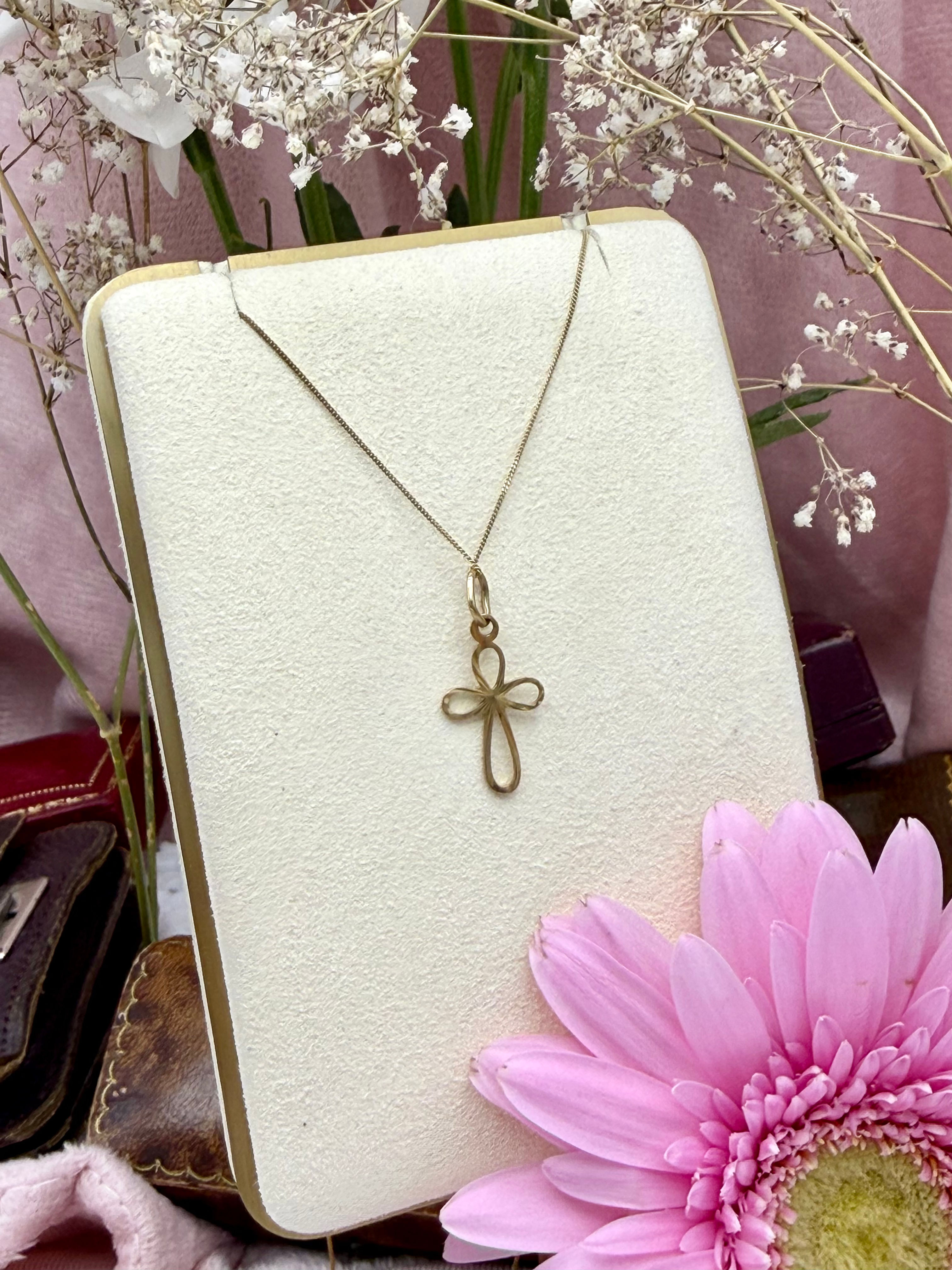 9ct gold holy cross necklace