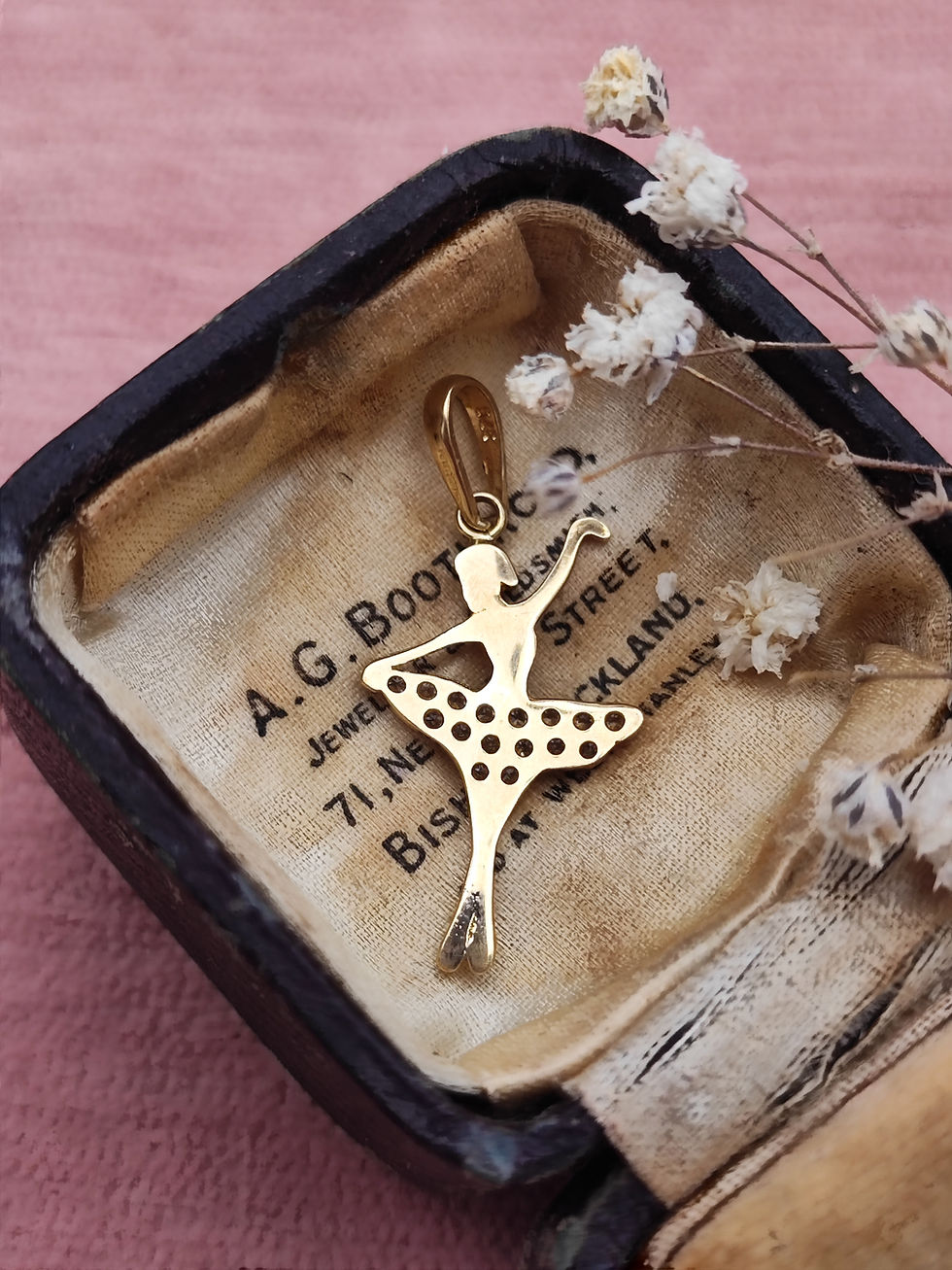 Thumbnail: 9ct gold CZ ballerina charm 