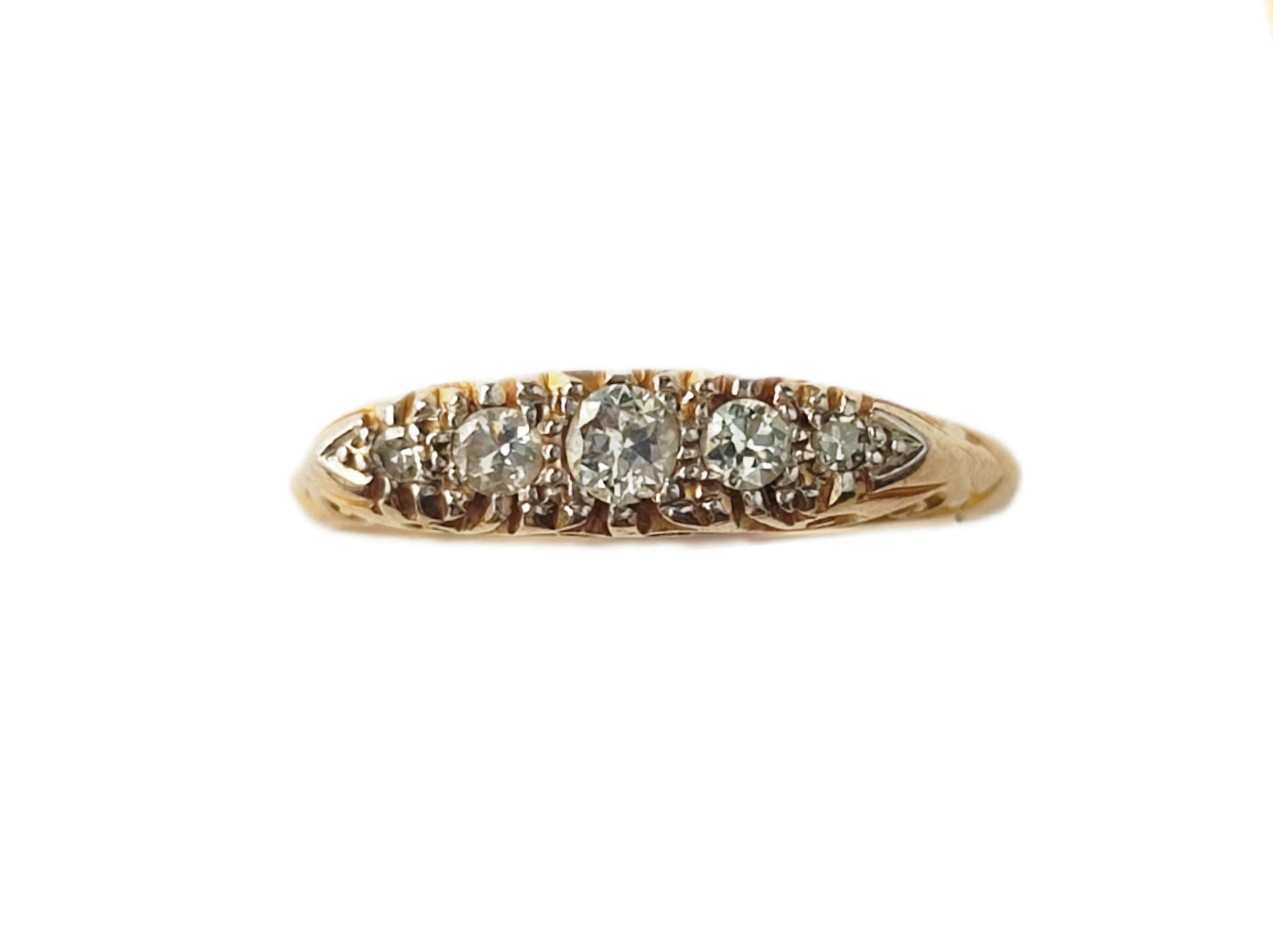 Victorian 18ct five diamond ring