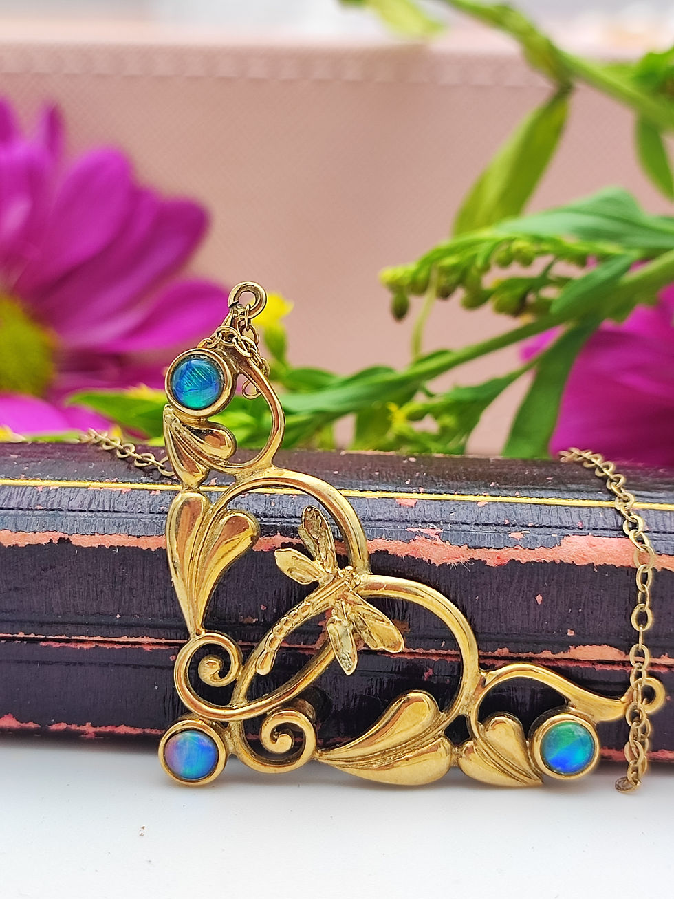 Thumbnail: 9ct gold dragonfly necklace 